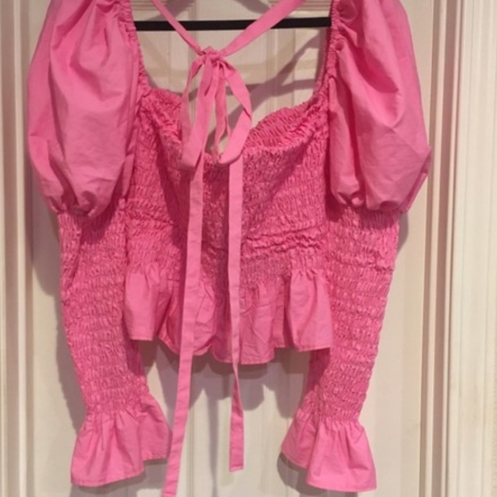 OLIVIA ROSE THE LABEL Esmerelda princess Puff sleeve blouse Top PINK - Picture 5 of 5